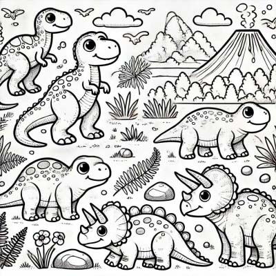 KI-Ausmalspaß DINOS