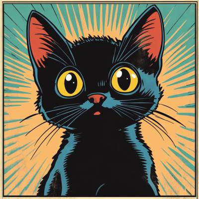 Süßes Kätzchen im Comicbuchstil