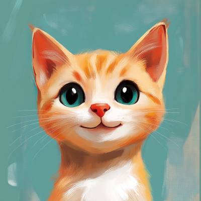 Süßes Kätzchen im Illustrationsstil