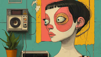 Atmosphärisches KI-Kunstwerk von Kelly Boesch mit fließenden Übergängen