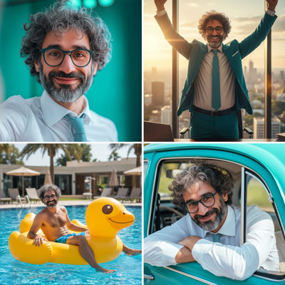 Nano Banana: Person in unterschiedlichen Szenen