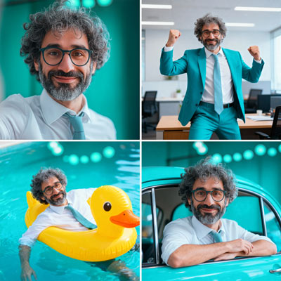 Seedream 4.0: Person in unterschiedlichen Szenen