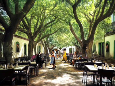 Biergartenszene