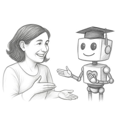 Jumana Mattukat diskutiert mit KI über eine besondere Schule