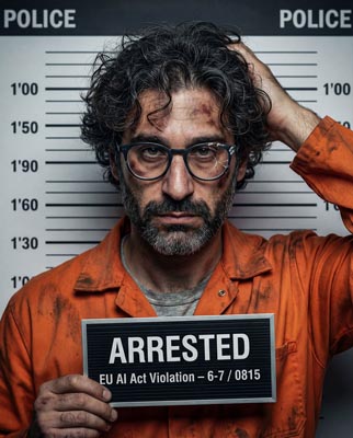 Mugshot-Porträt – EU AI Act Violation