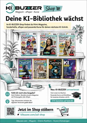 KI-BUZZER Shop Werbeanzeige als Layoutentwurf